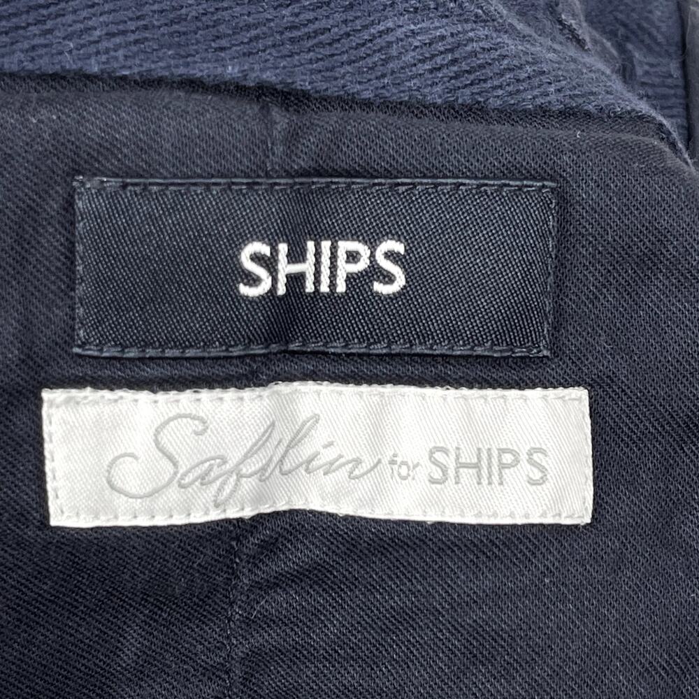 SHIPS Safilin For Ships Navy‎ Linen Flax Chino Trouser Pants Medium Japanese - Picture 3 of 13